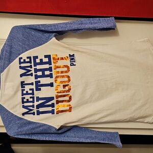 Victoria's Secret PINK Blue and White NY Mets Baseball Shirt